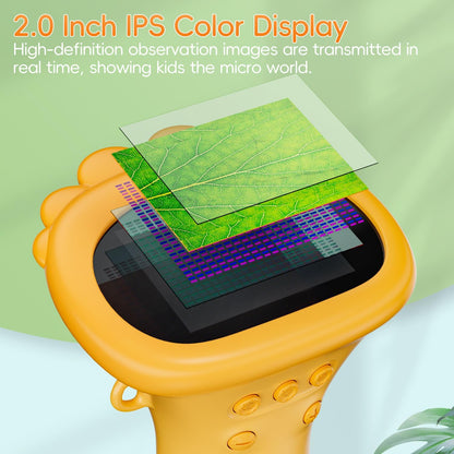 Digital Microscope with 2.0 Inch Screen, 1000x Zoom, Mini Microscope Camera for Children, Birthday Gifts Aged 3+