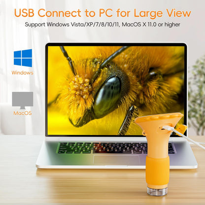 Digital Microscope with 2.0 Inch Screen, 1000x Zoom, Mini Microscope Camera for Children, Birthday Gifts Aged 3+