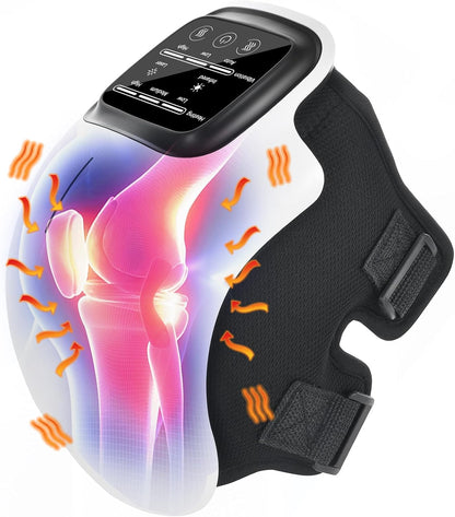 Knee Massager for Joint Pain Relief with Heat, Rechargeable Red Light Vibration Knee Arthritis Massage Physiotherapy Machine for Women, Elder Age, Men