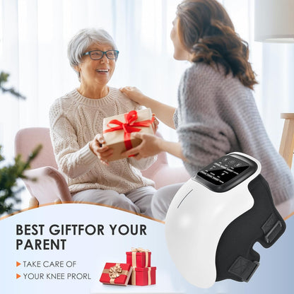 Knee Massager for Joint Pain Relief with Heat, Rechargeable Red Light Vibration Knee Arthritis Massage Physiotherapy Machine for Women, Elder Age, Men